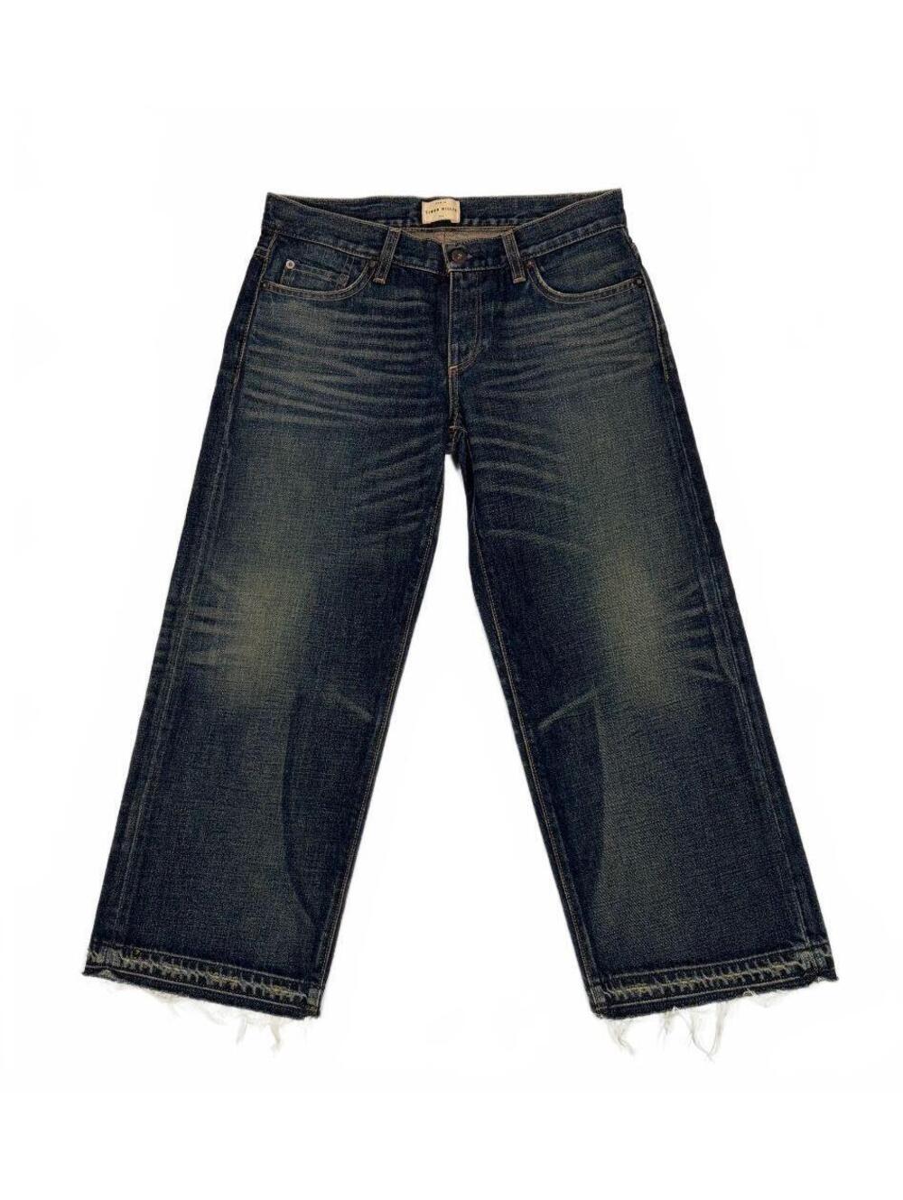 Y2K Style Simon Miller Parker Womens 26 Dark Wash Wide Leg Cropped Raw Hem Jeans